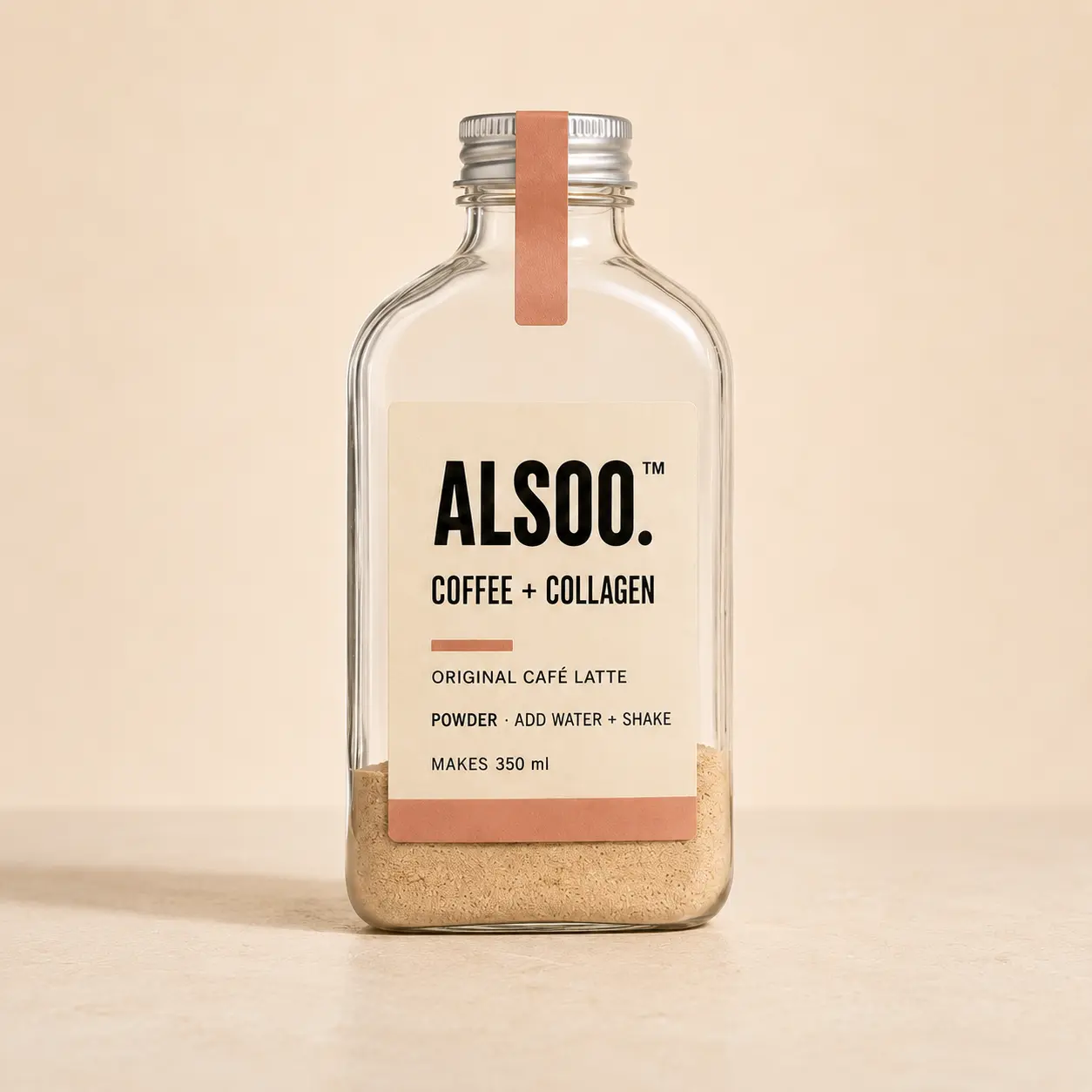 ALSOO original café latte coffee and collagen powder packshot
