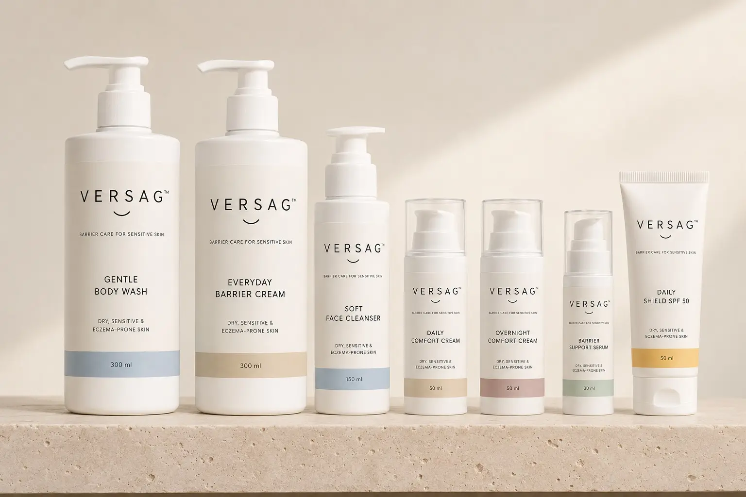 Versag sensitive-skin care product collection